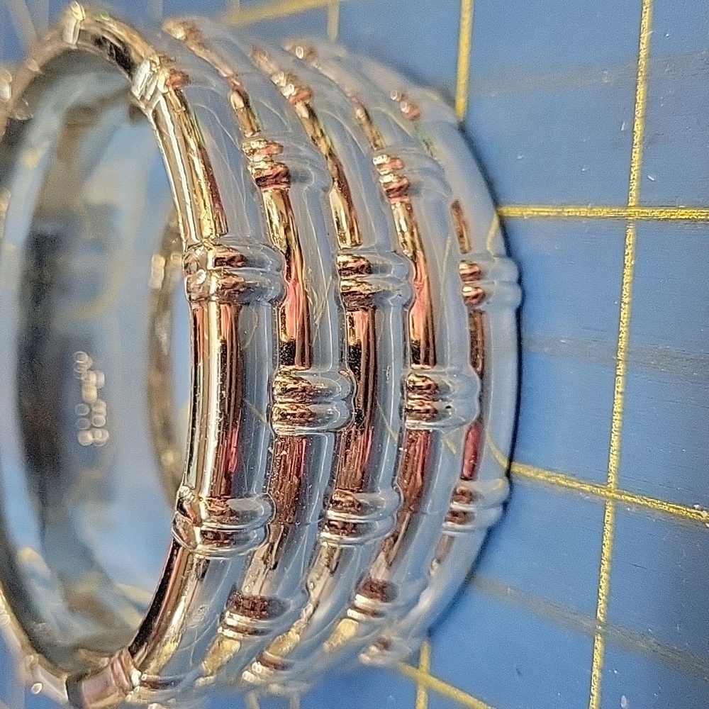 Silver Textured Lightweight Plastic Bangle Bracelet New